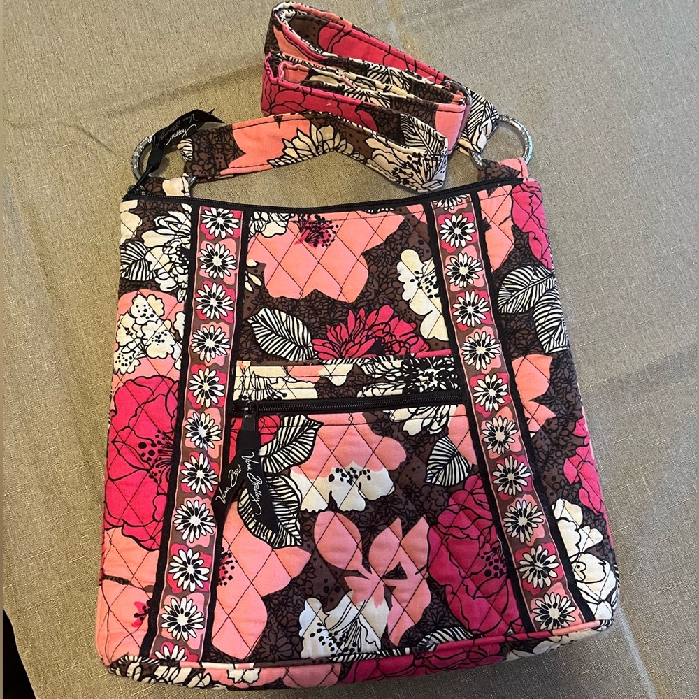 Vera Bradley pink and white floral crossbody bag